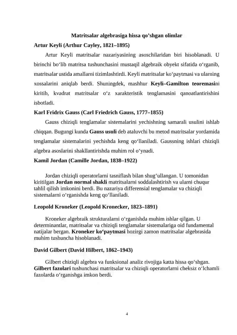 Matritsalar algebrasining iqtisodiy masalalarni yechishda qo`llanilishi 4
