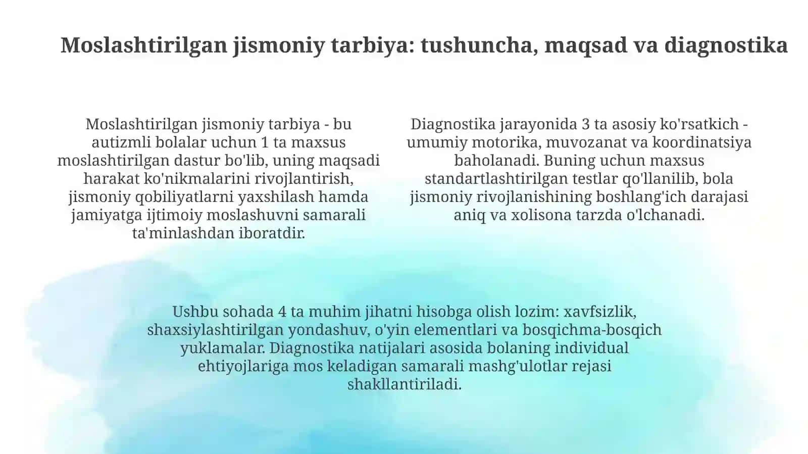 Autizmli bolalarda jismoniy rivojlanish va moslashuvchan jismoniy tarbiya dasturlari 4
