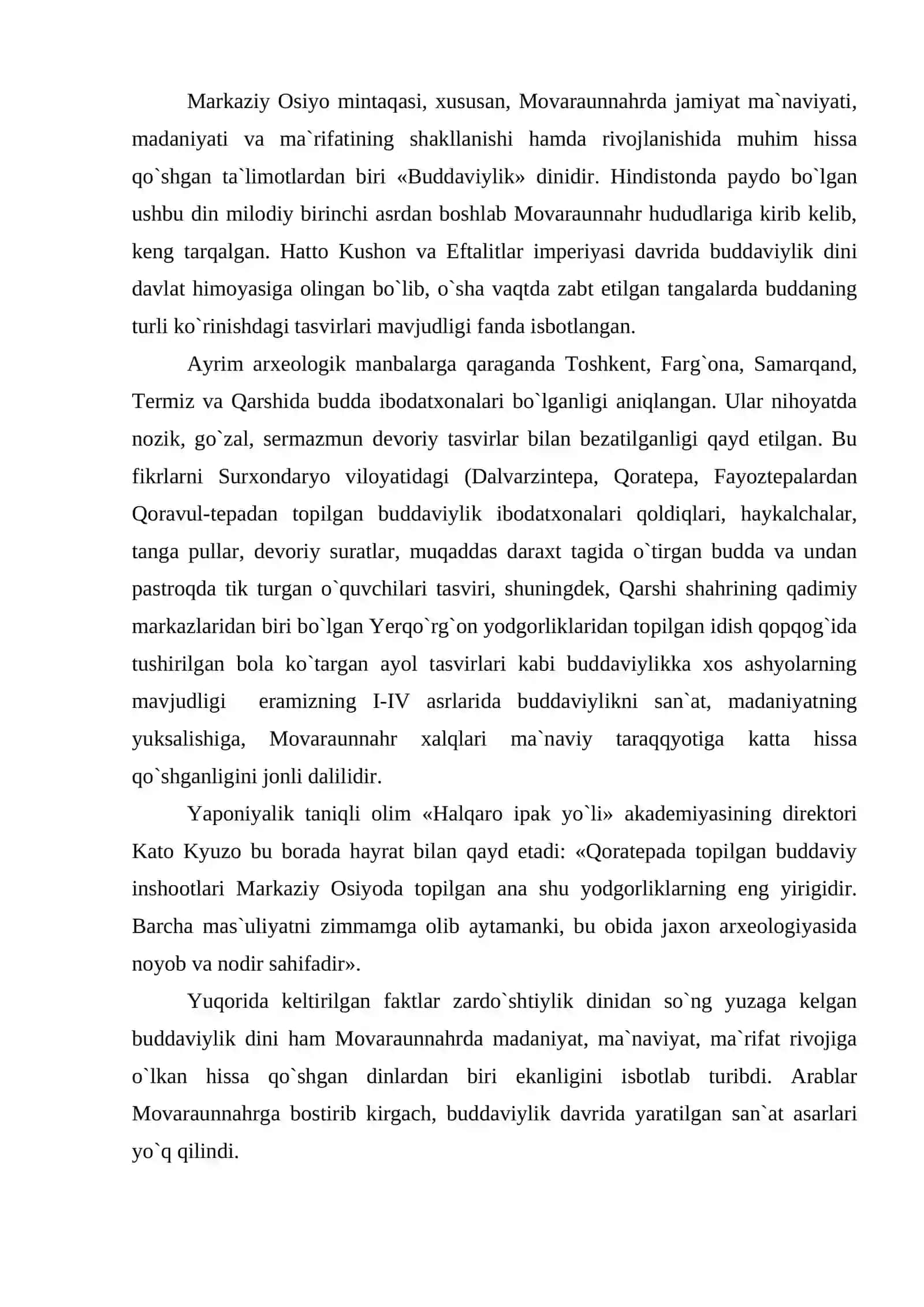 Islomning Markaziy Osiyo mintaqasidagi o'rni va ahamiyati: tarix va hozirgi zamon 4