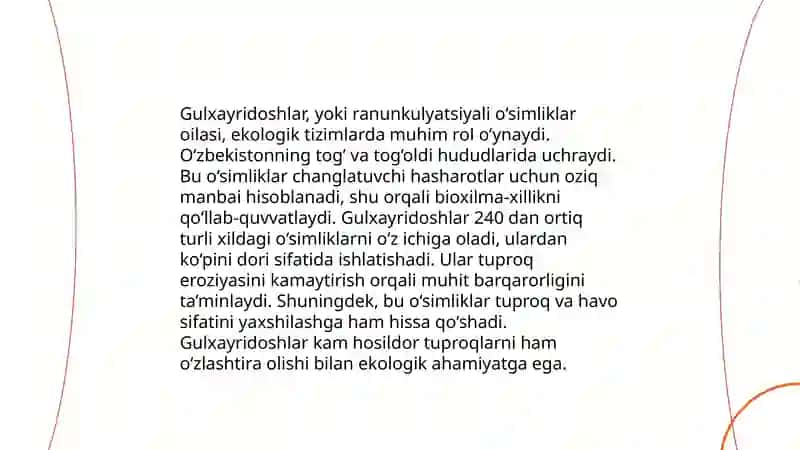 Gulxayridoshlar, qovoqdoshlar va karamdoshlar oilasi 4