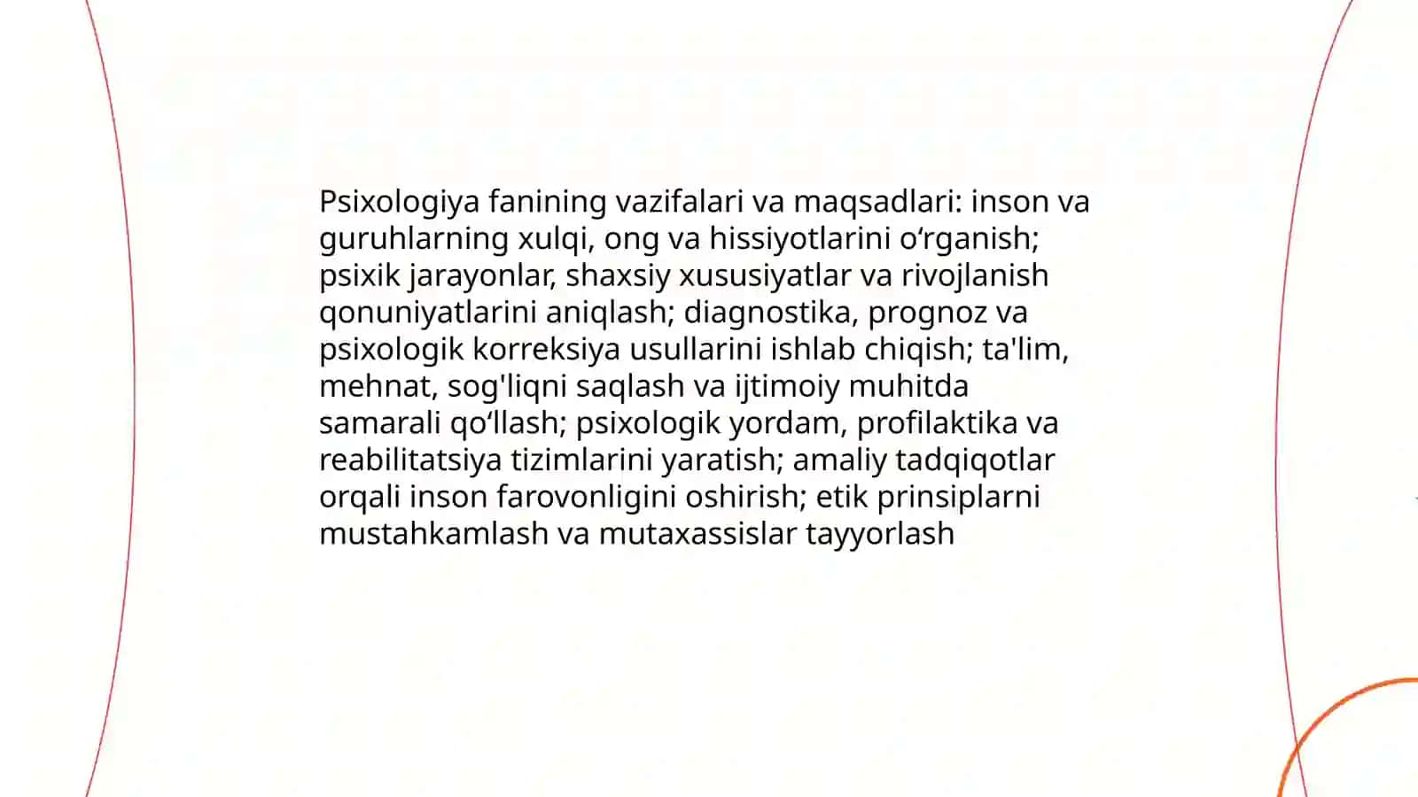 Psixologiya fanining predmeti mavzusi yuzasidan taqdimot 4