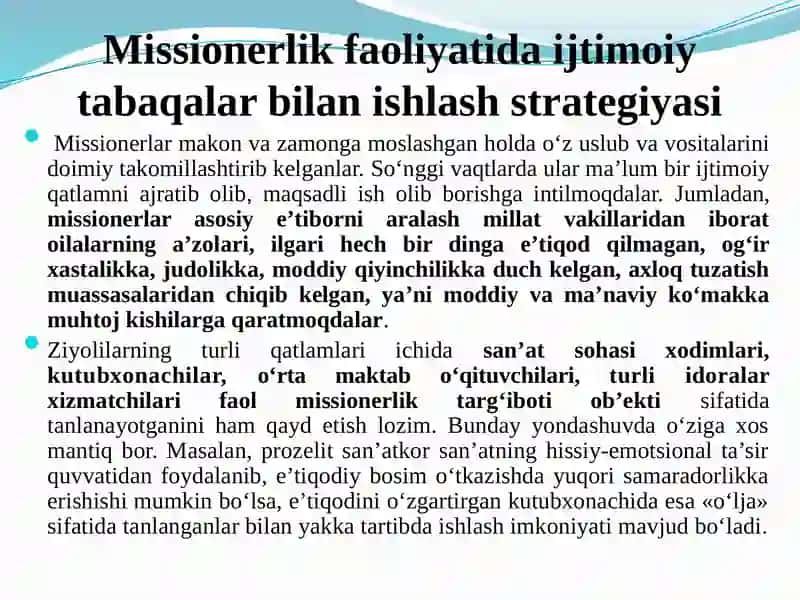 Missionerlik va prozelitizmning siyosiy ijtimoiy xavfi 4