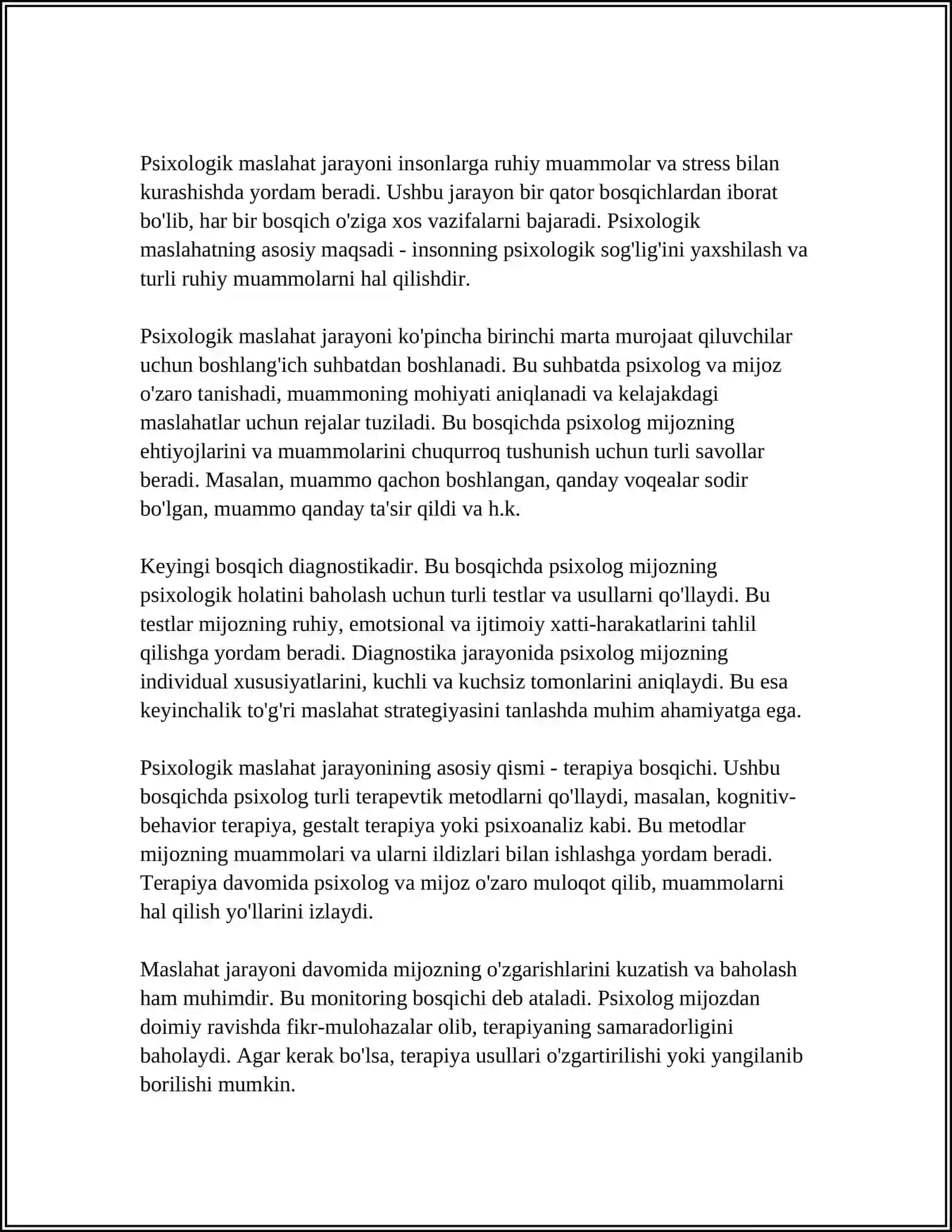 AMALIY PSIXOLOGIK ISH PSIXOLOGLAR FAOLIYAT TURI SIFATIDA 4