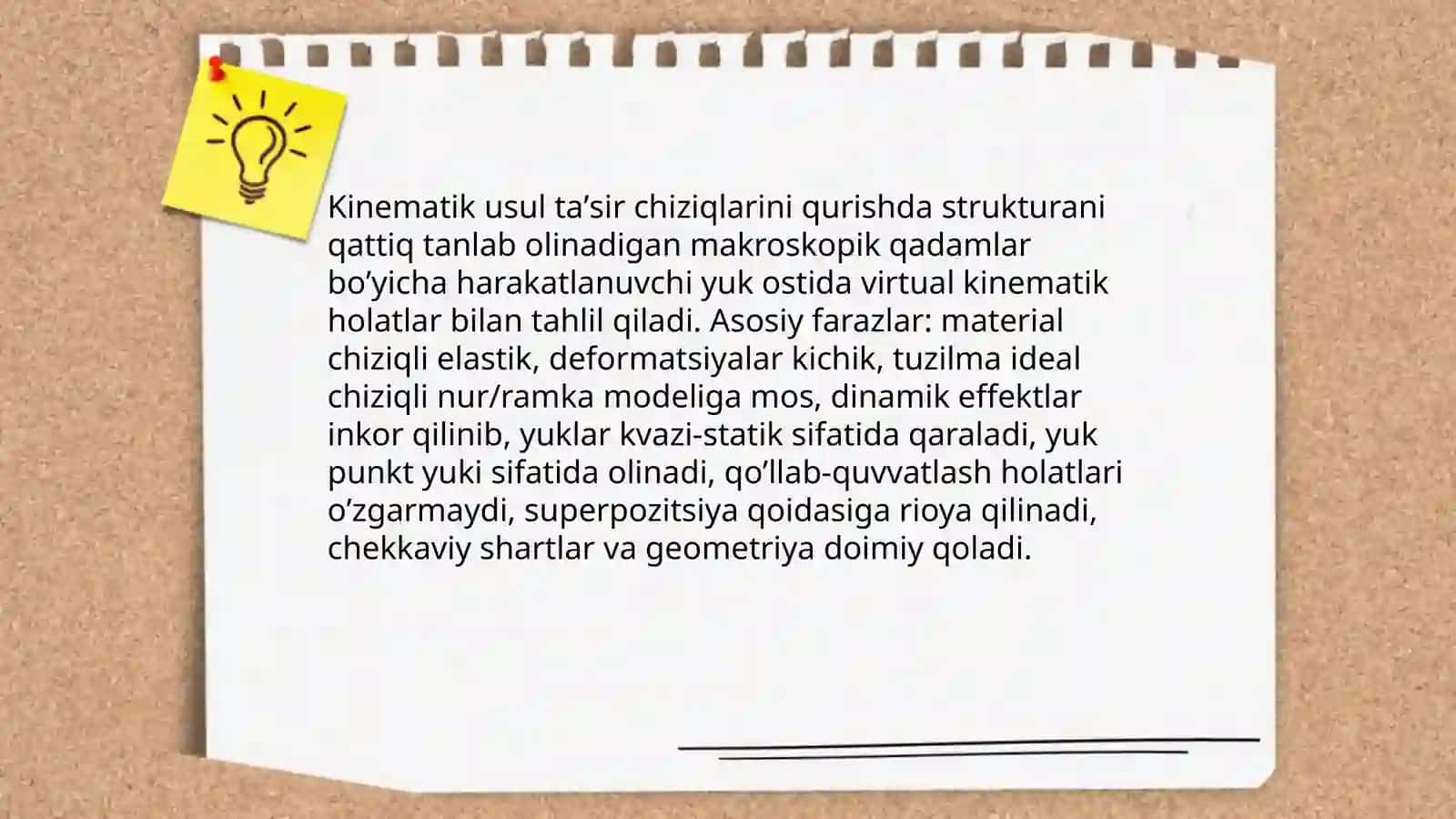 Taʼsir chiziqlari qurishning kinematik usuli 4