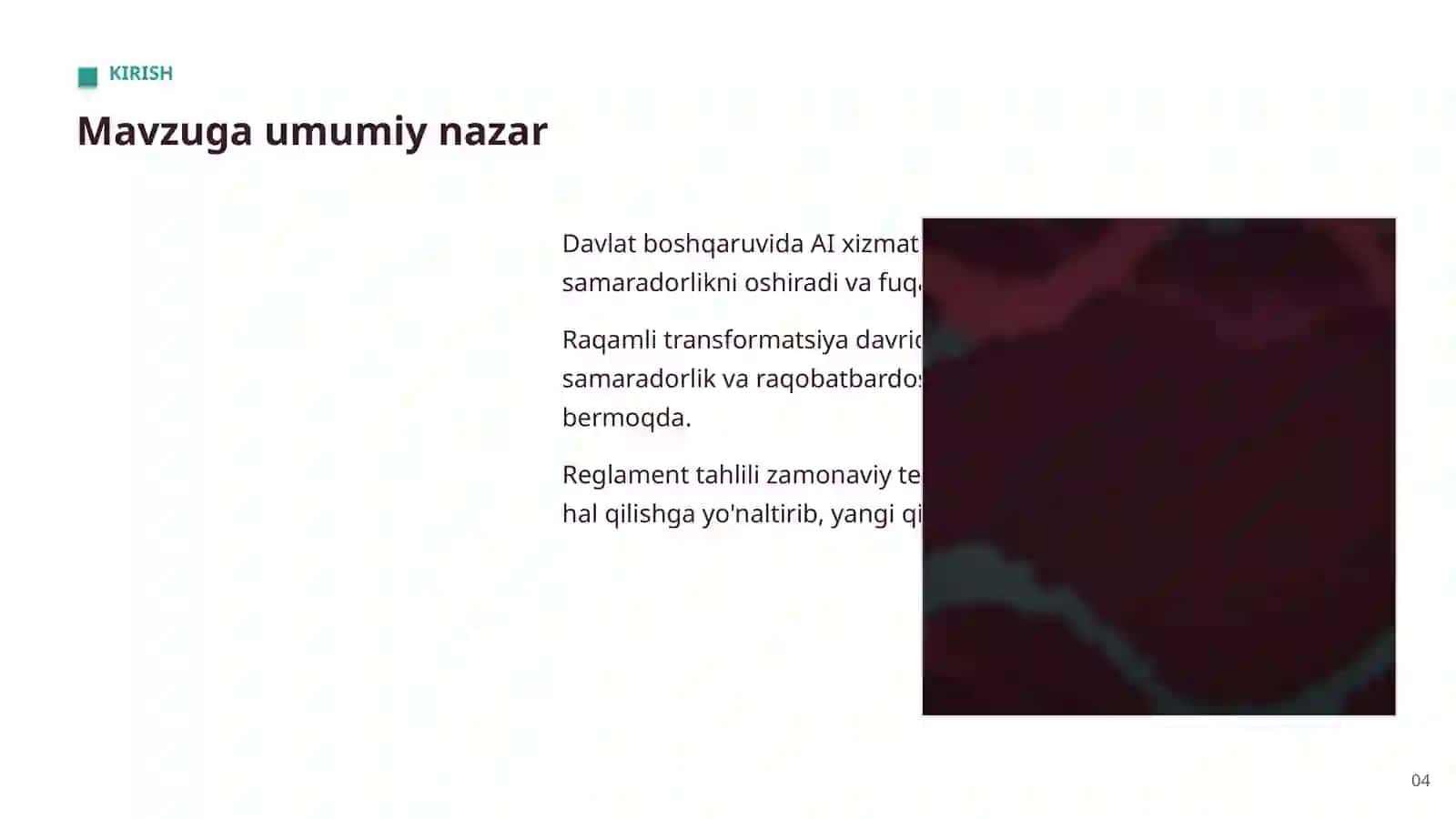 AI DAVLAT BOSHQARUVIDA Reglament tahlili: imkoniyat va yechimlar 4
