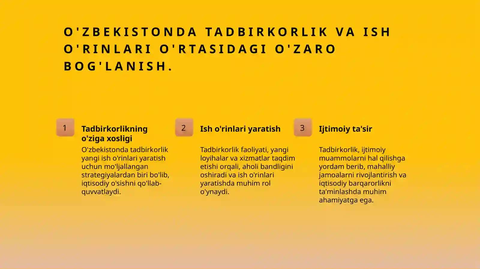 Aholi bandlik muammosini hal etishda tadbirkorlikning tutgan oʻrni 4