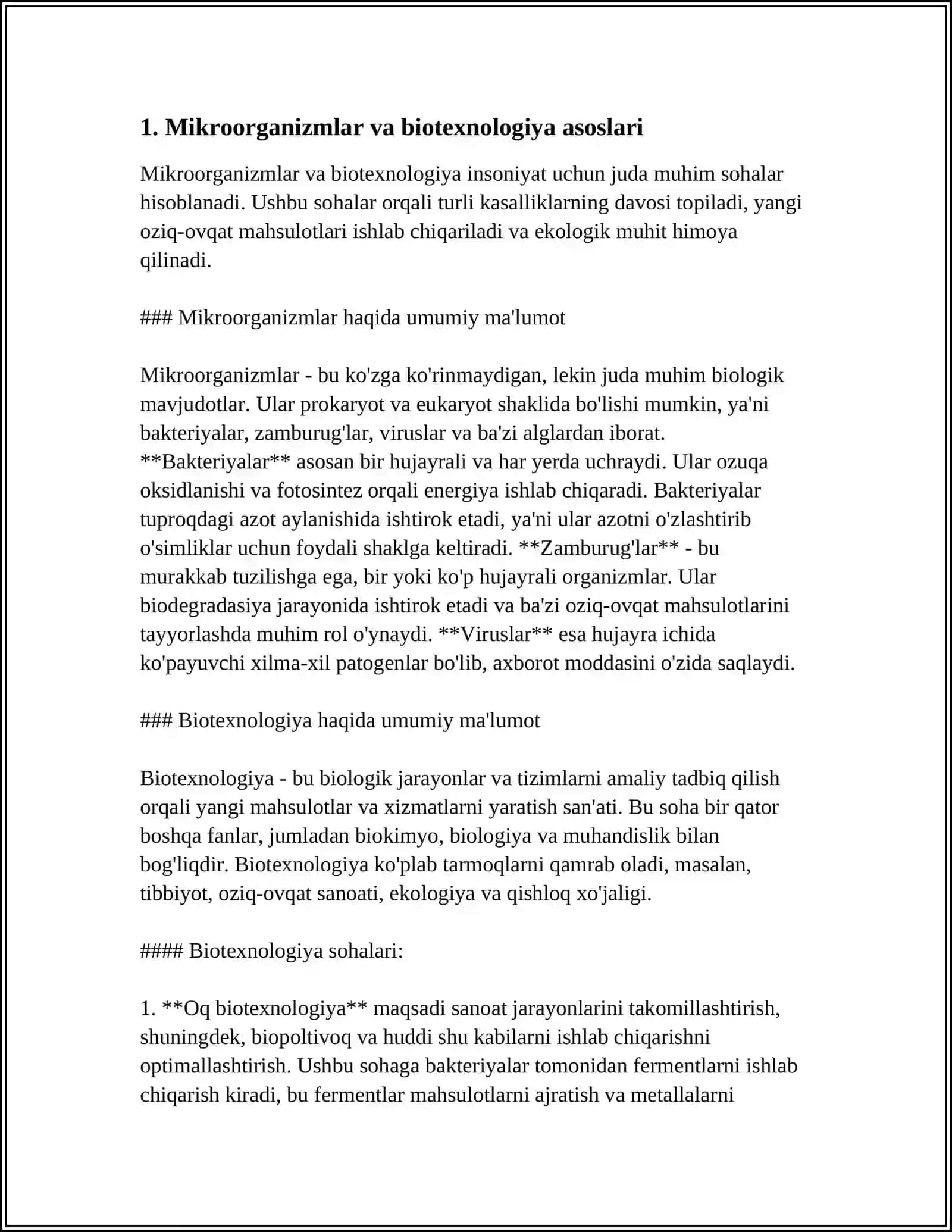 MIKROORGANIZMLARDAN BIOTEXNOLOGIYADA QOʻLLANILISHI 4
