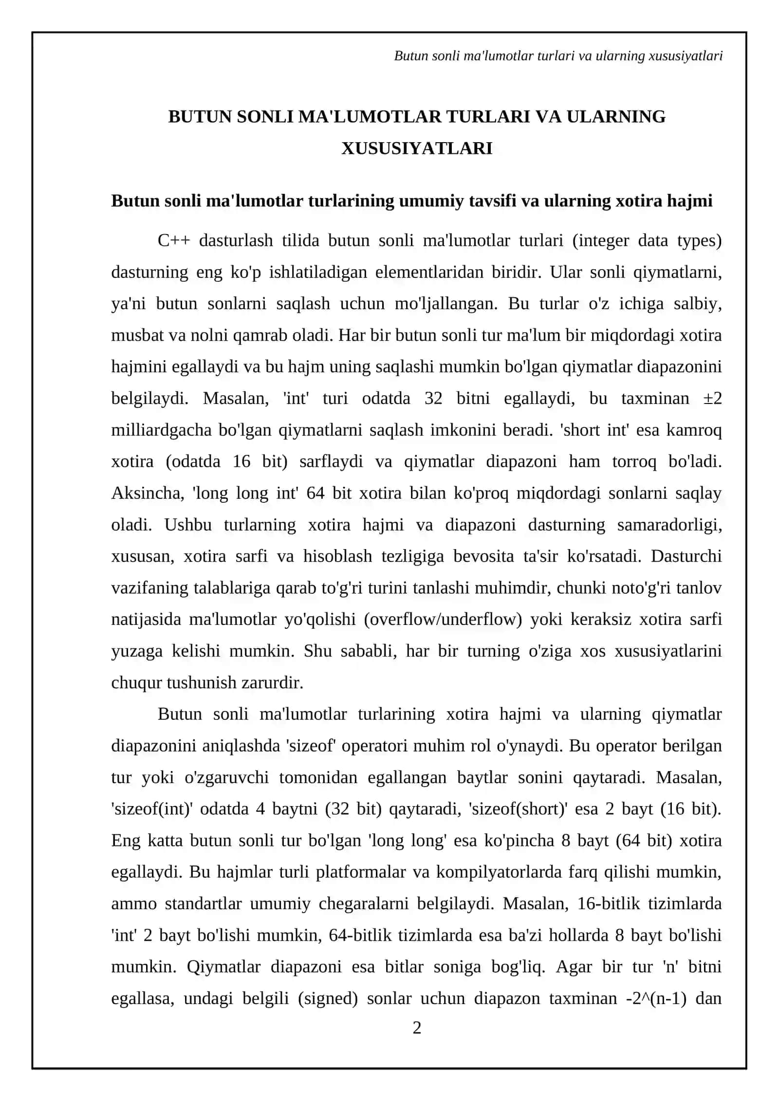 C++ asosiy ma’lumotlar turlari 4