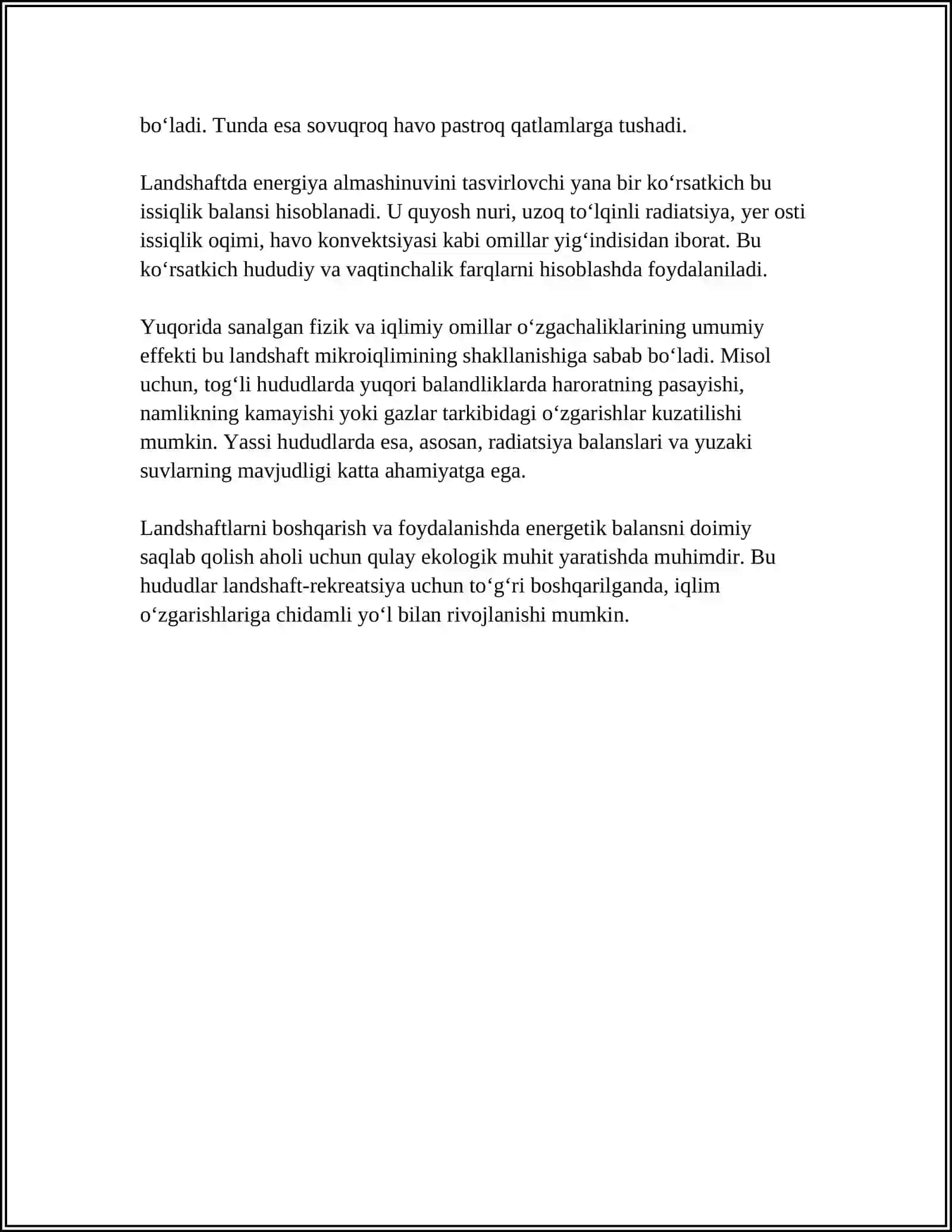 LANSHAFTLARDA BIOSFERA-ATMOSFERANING BOG‘LIQLIGI 4