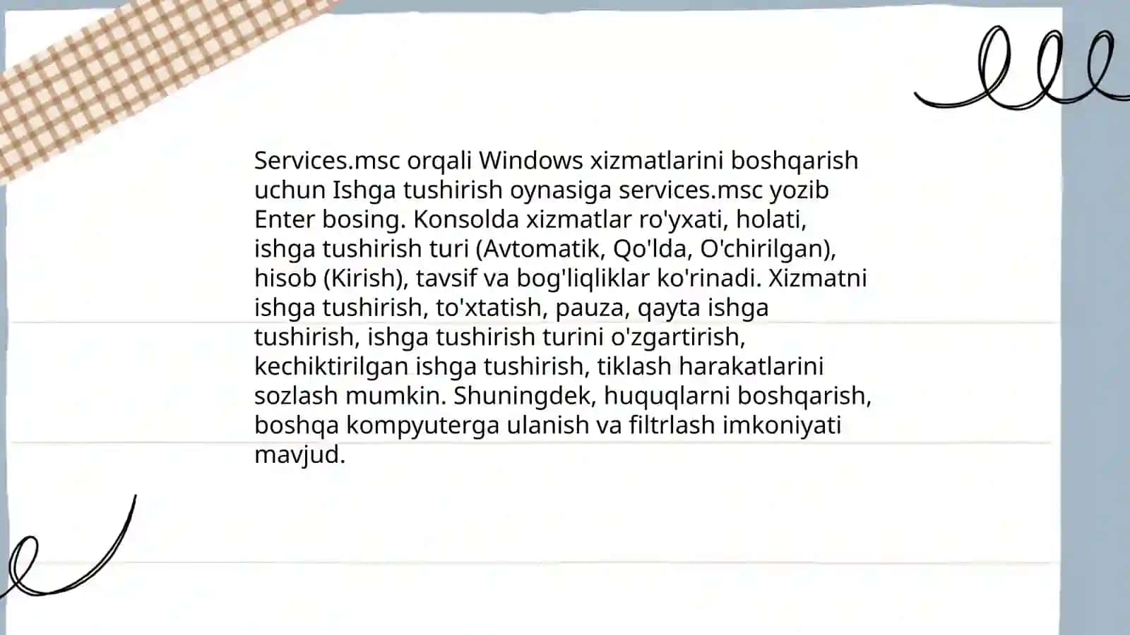 Windows xizmatlari 4