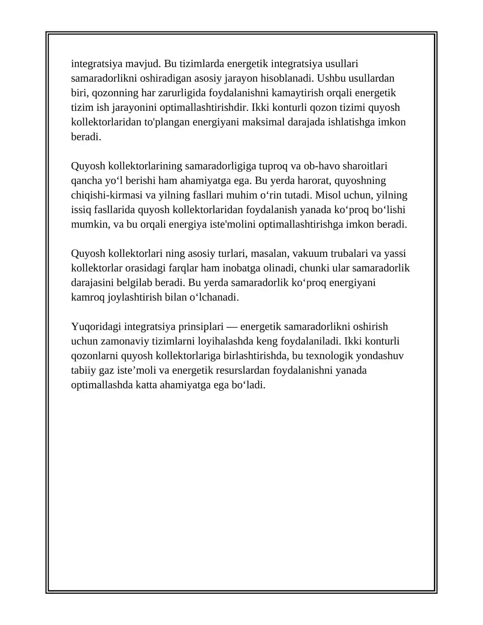 Ikki Kontirli Qozon va Quyosh Kollektorlarini Tizim Integratsiyasi Prinsiplari 4