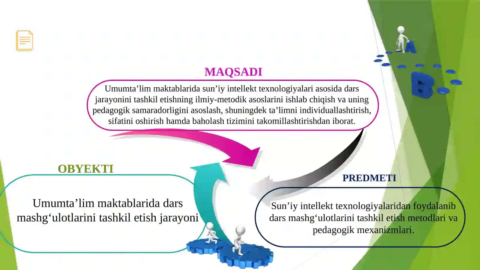 Umumta`lim maktablarida sun`iy intellekt texnologiyalaridan faydalanib dars mashg`ulotlaridan foydalanib dars o`tish metodlari. BMI 4