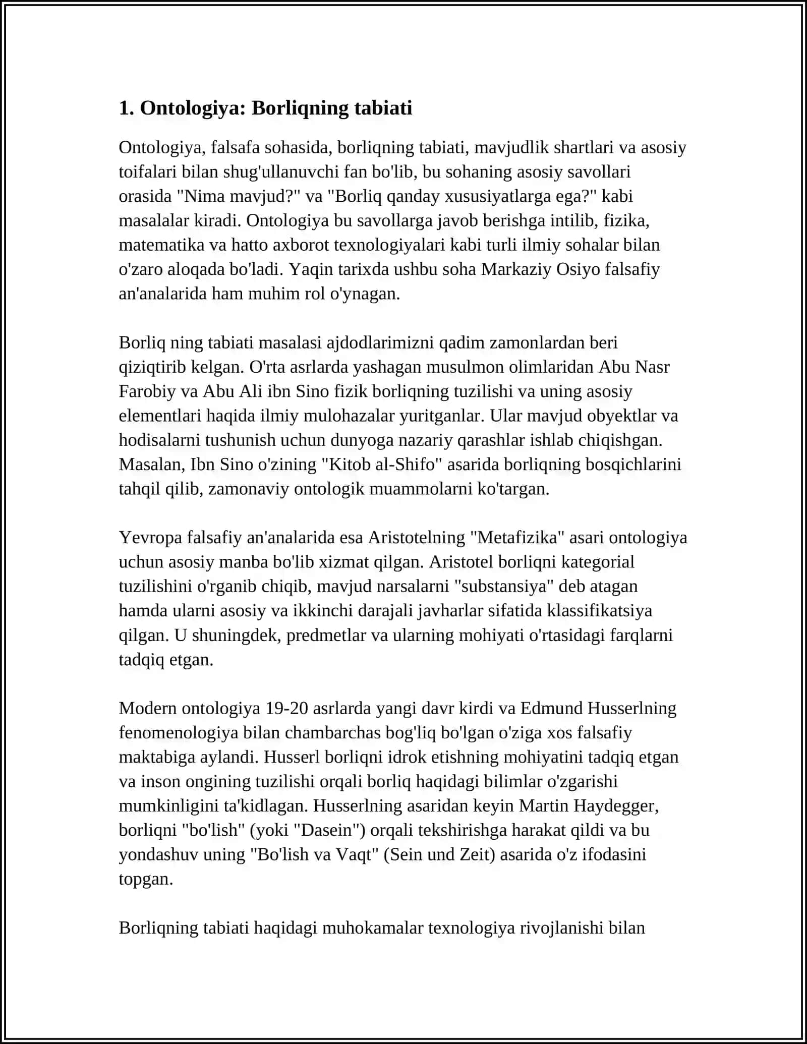 FALSAFA VA TABIIY ILMIY FANLARDA BORLIQNING MOHIYATIGA OID KONSEPSIYALAR 4
