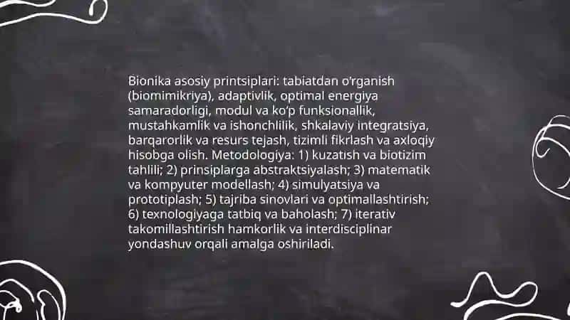 Bionika asoslari va uni inson hayotidagi oʻrni 4