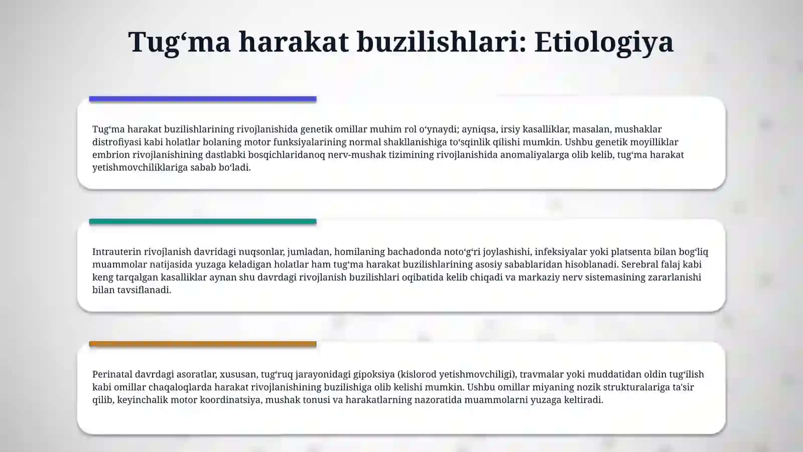 Bolalar reabilitatsiyasi. Tug‘ma va orttirilgan harakat buzilishlarida reabilitatsiya 4