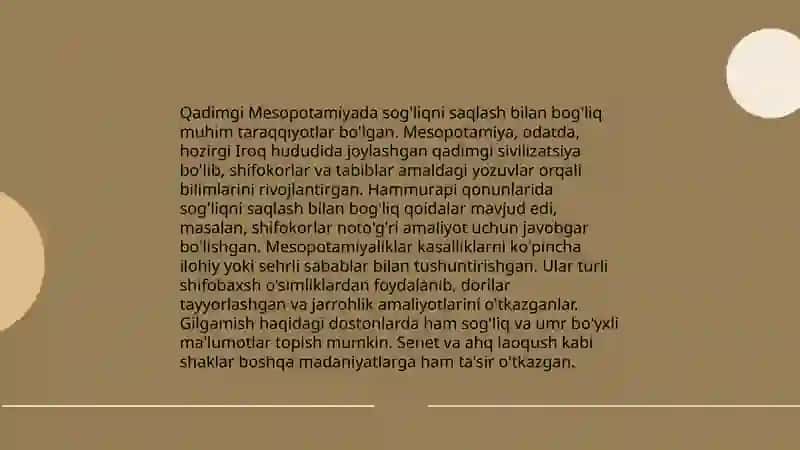 Qadimgi sharq mamlakatlarida tashxislash usullari 4