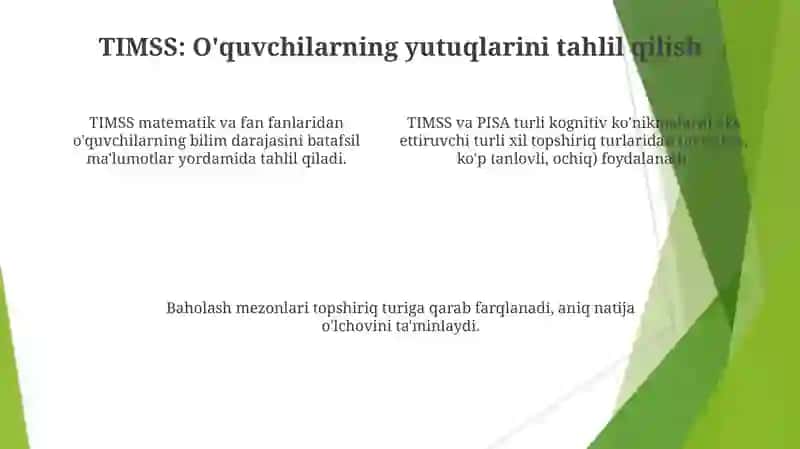 Xalqaro baholash dosturi TIMSS va PISA topshiriqlarining turlari va ularni baholash mezonlari 4