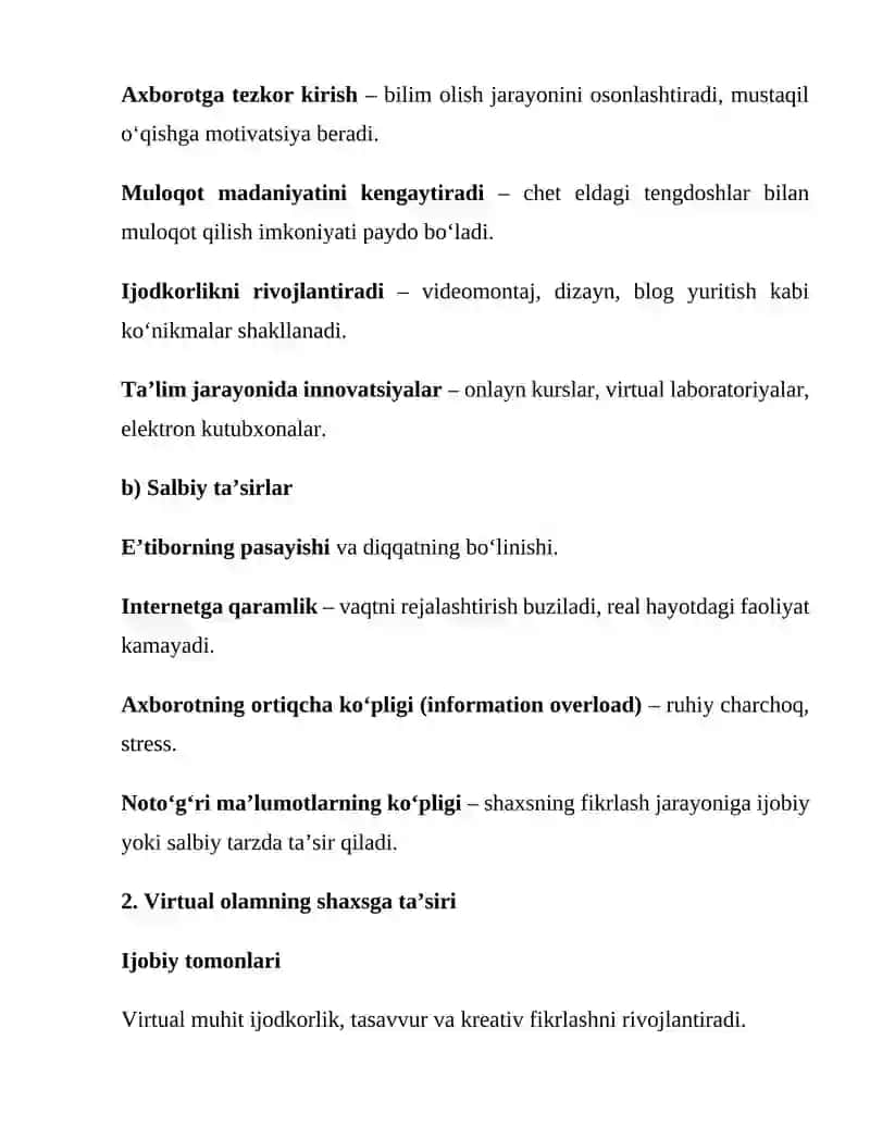 Internet, virtual va vizual olamning shaxsga ta’siri 4
