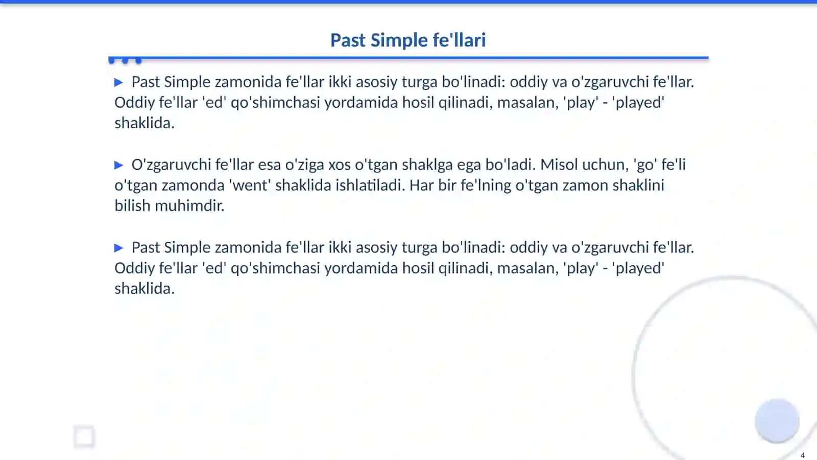 Past Simple 4