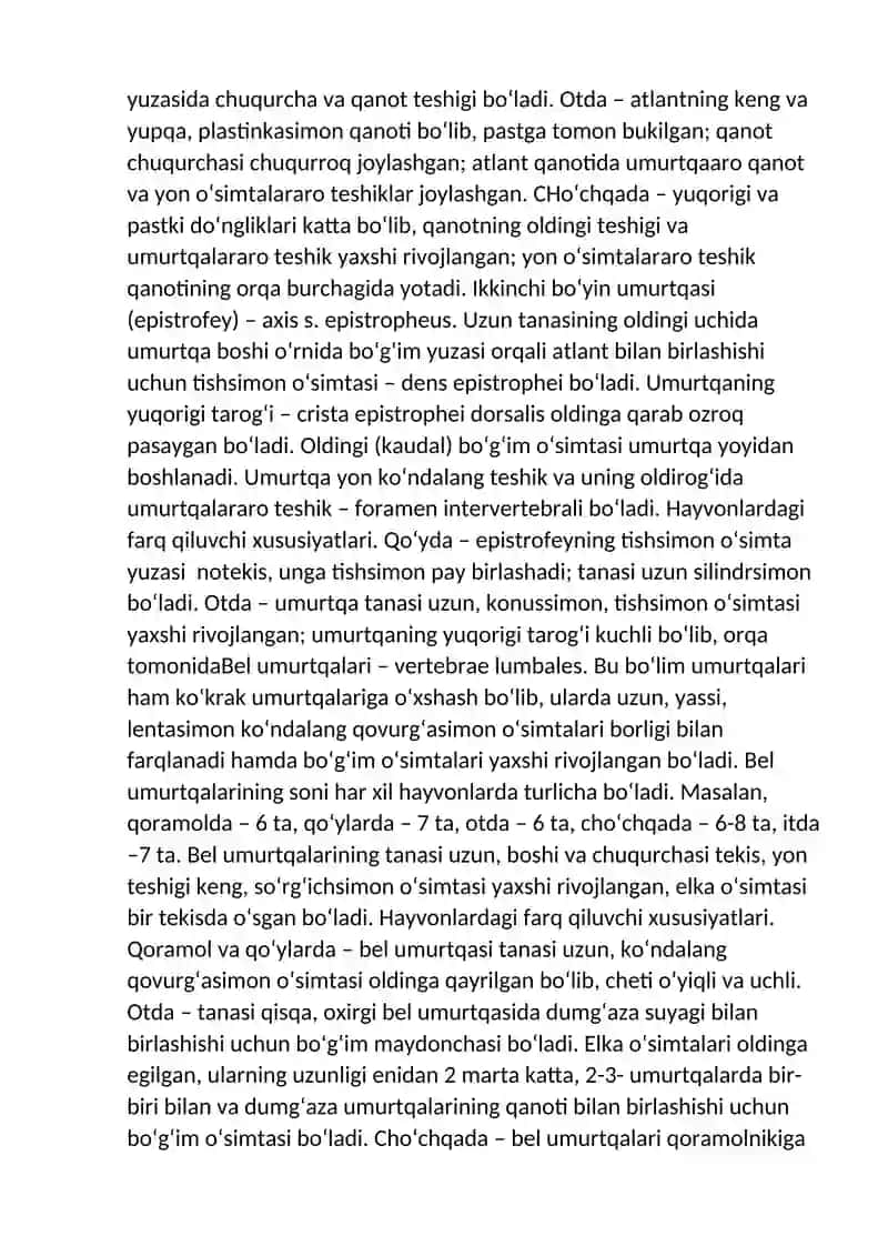 Hayvonlar anatomiyasi fanidan 1-orali nazorat savollariga javoblar 4