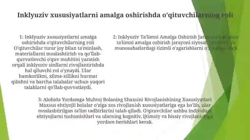 Inklyuziv Ta'Limni Amalga Oshirish Jarayoni Alohida Yordamga Muhtoj Bolaning Shaxsini Rivojlanishining Xususiyatlari 4