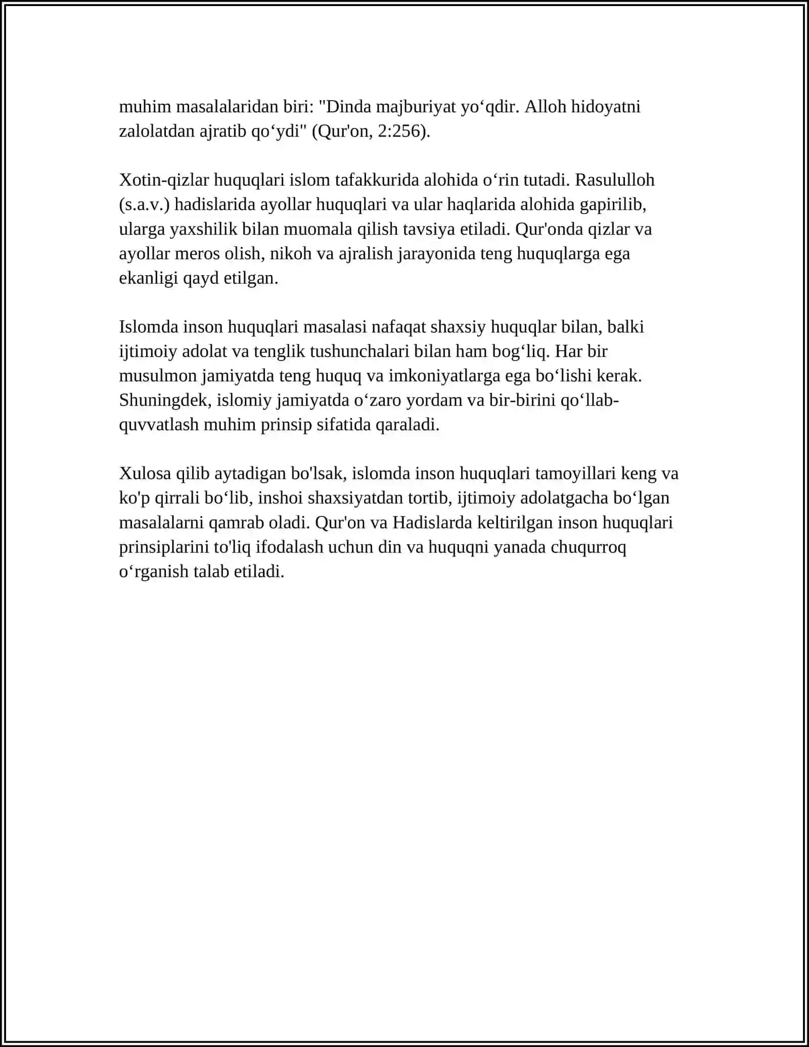 ISLOMDA INSON HUQUQ VA ERKINLIKLARINING O‘ZIGA XOS JIHATLARI 4