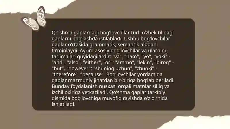 Qo‘shma gaplarni tarjima qilish xususiyati 4