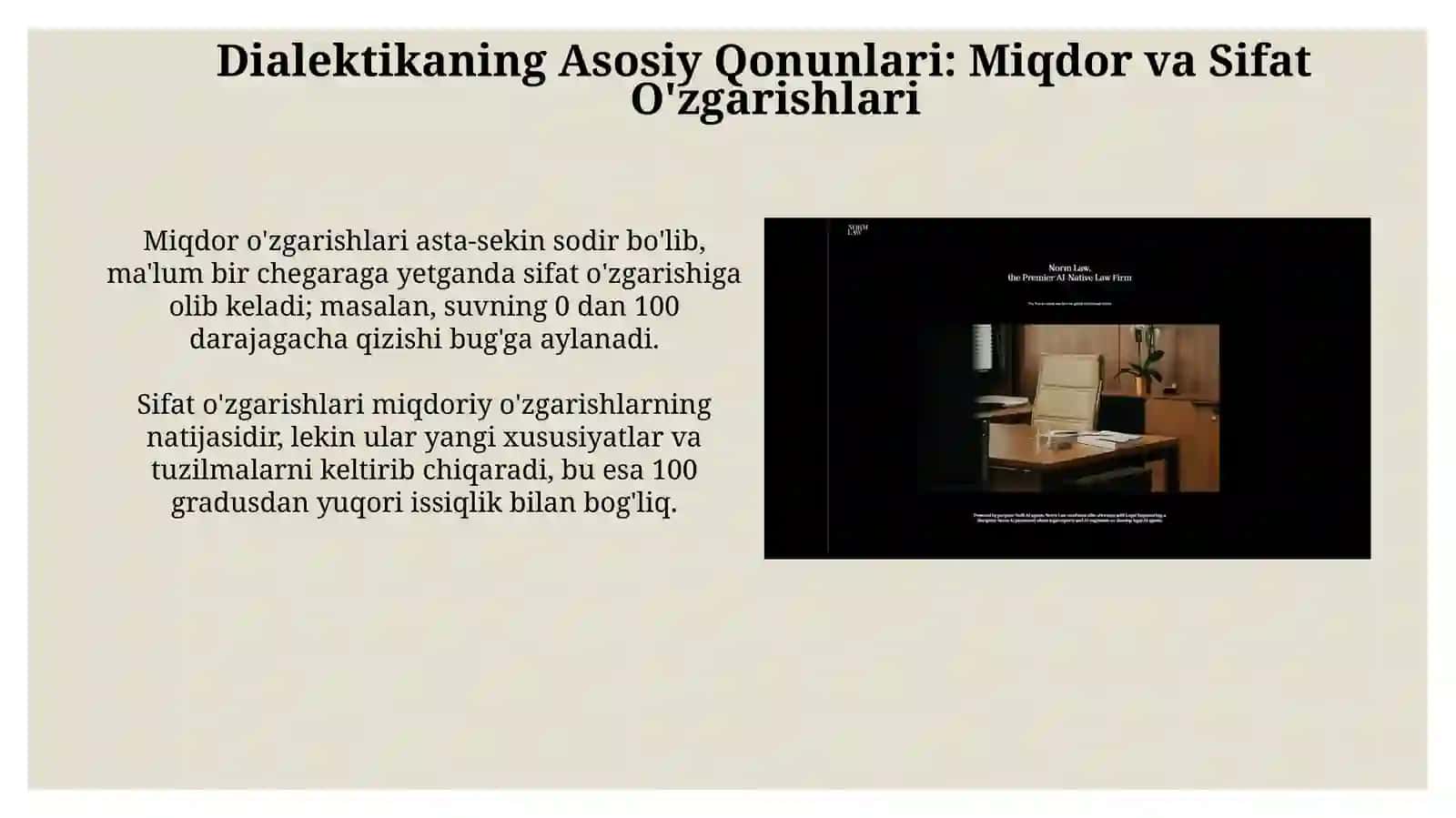 Rivojlanishning umumiy qonunlari va kategoriyalari 4