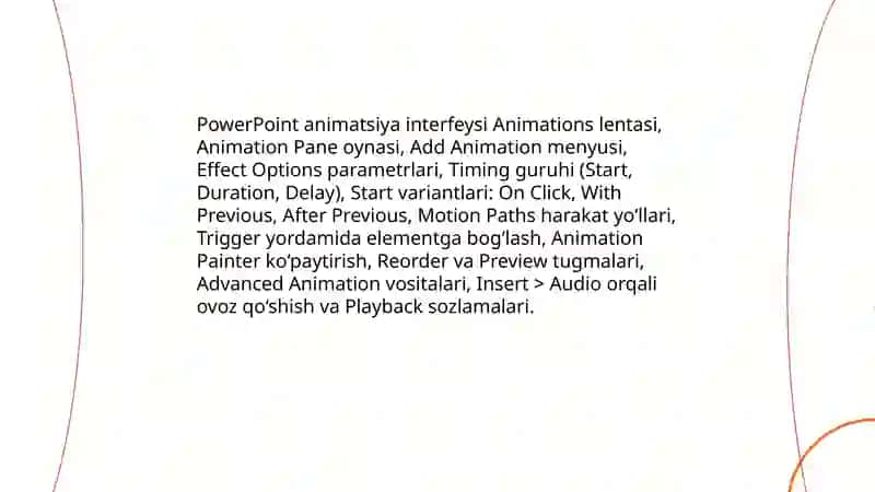 Power Point dasturida fizik jarayonlar animatsiyalarini yaratish va ovoz berish 4