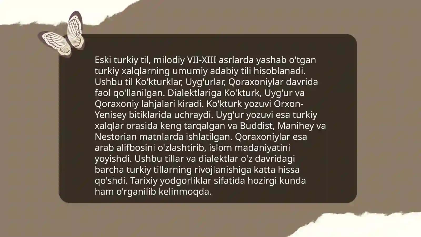 Oʻzbek adabiy tilining eski turkiy til shakli 4