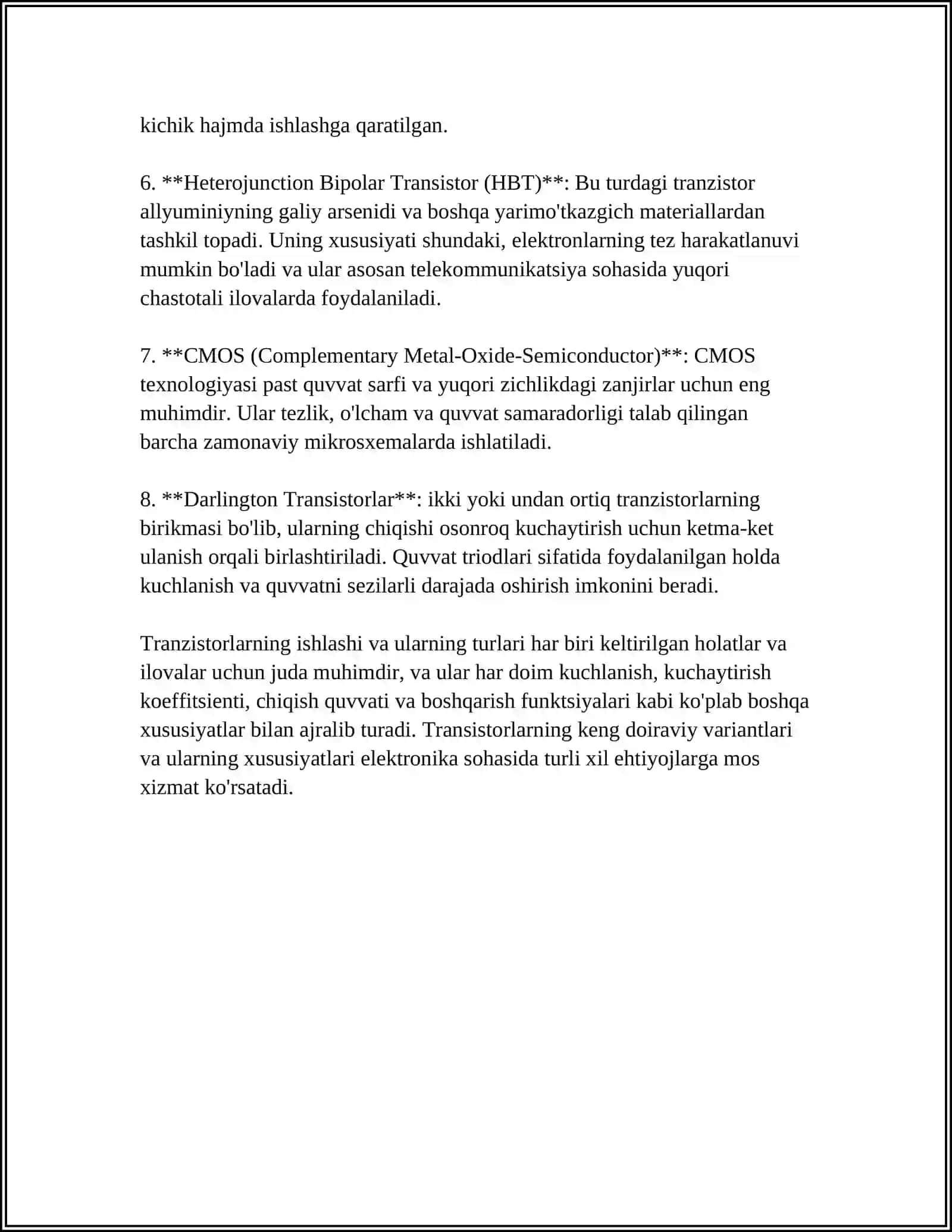 TRANZISTOR, TRIGGER VA REGISTRLAR 4