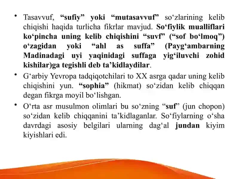 Tasavvuf taʼlimotining Sharq madaniyatiga ta`siri Тасаввуф илми Шарк маданиятига тасири 4
