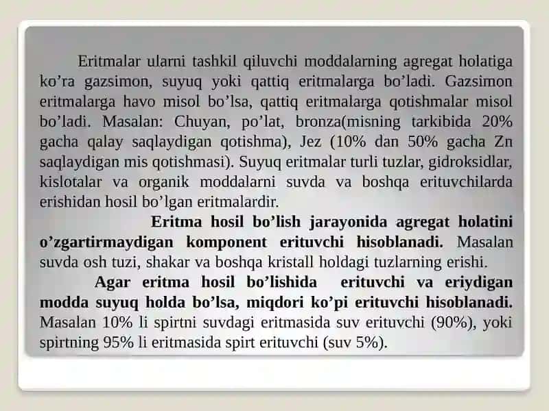 Eritmalar.Moddalarning eruvchanligi 4