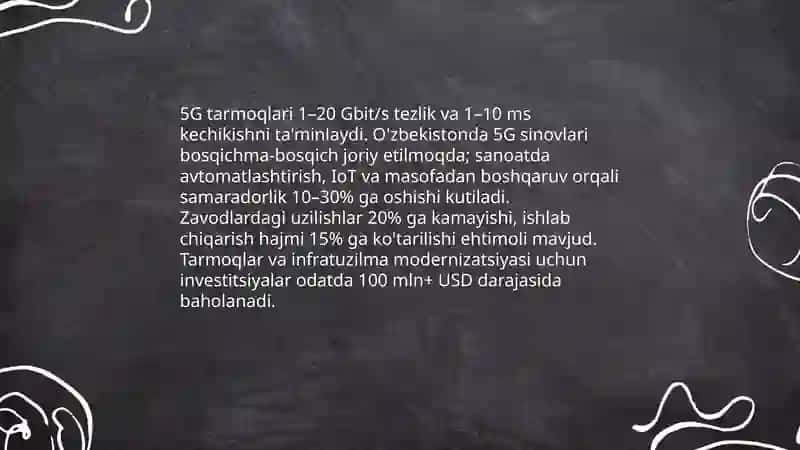 O'zbekistonda tarmoq texnalogiyalari rivojlanishi va iqtisodiyotdagi samaradorligi 4