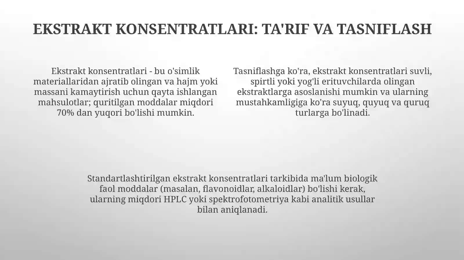Ekstrakt-konsentratlar. Moyli ekstraktlar. Ularning sifatini baholash 4