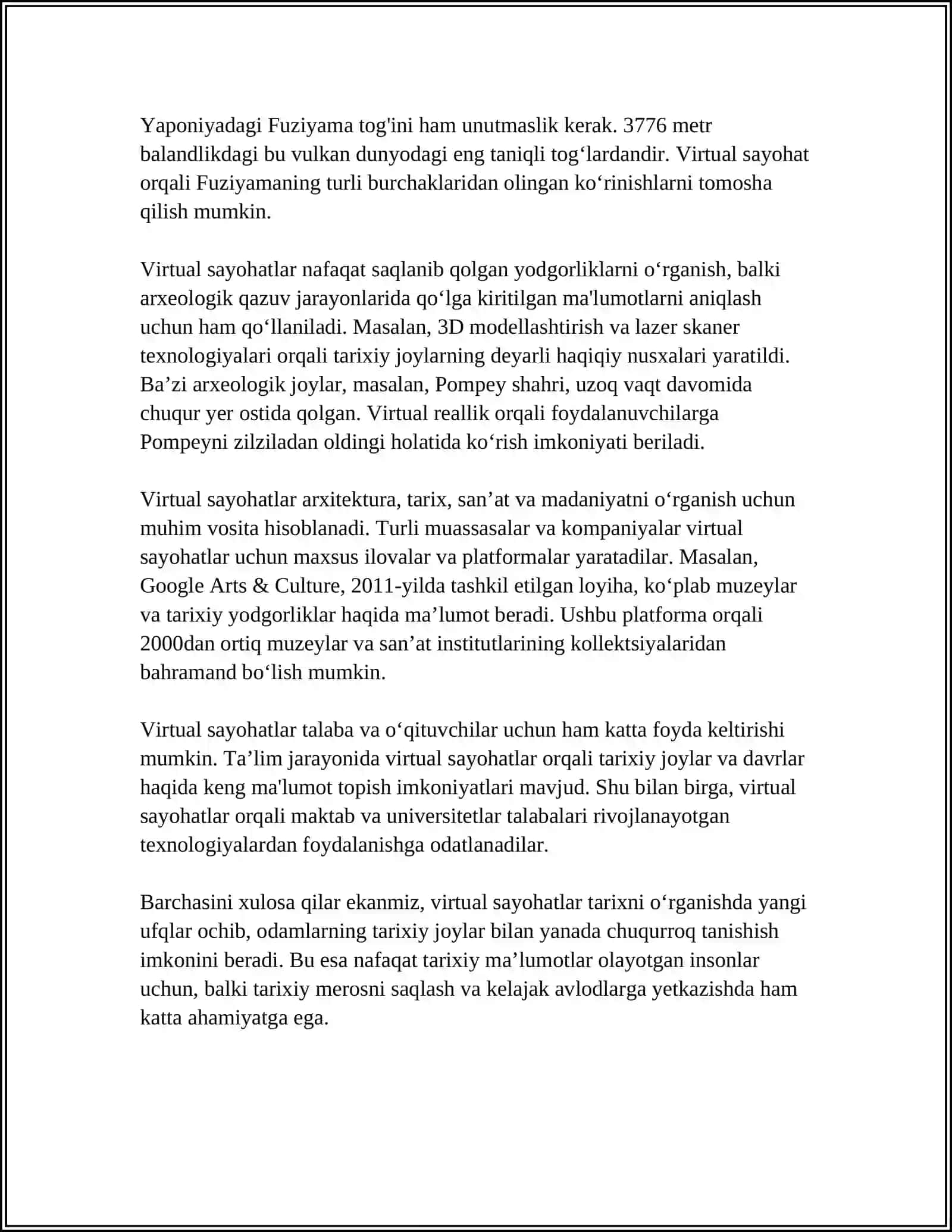 Virtual sayohatlar orqali tarixiy joylarni o'rganish 4
