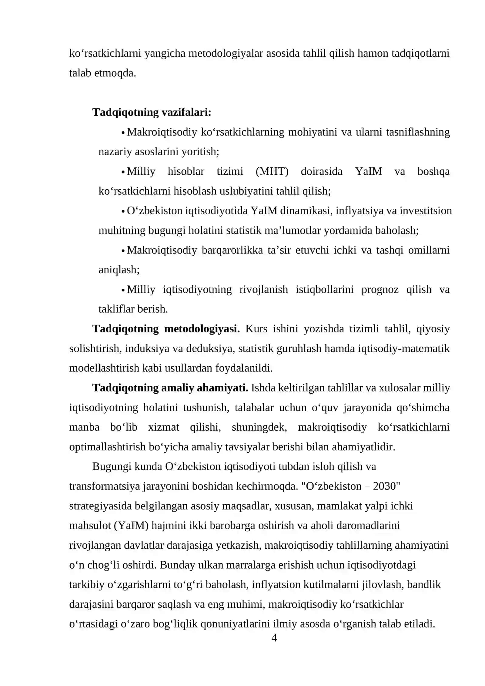 Milliy iqtisodiyotning makroiqtisodiy ko’rsatkichlari va ularning tahlili 4