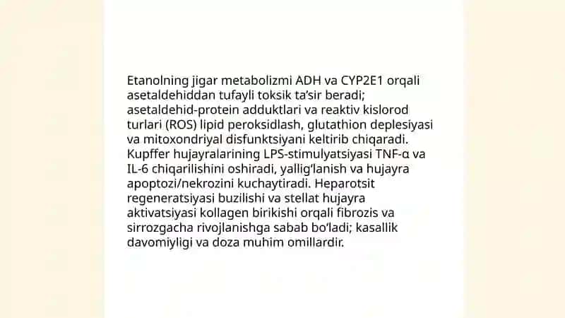 Jigar hujayra yetishmovchiligining sabablari patogenezi rivojlanish koʻrdatkichlari 4