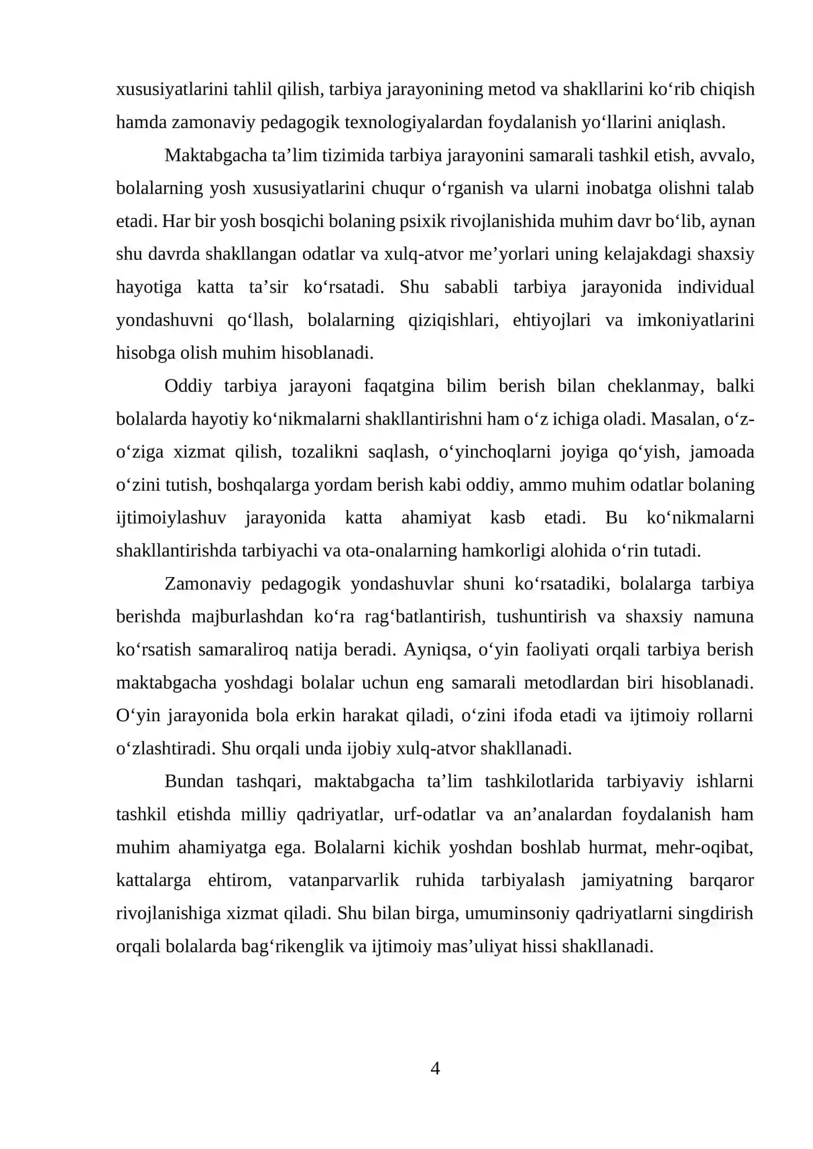 Turli yosh guruhlarda tarbiya jarayonining nazariy asoslari 4