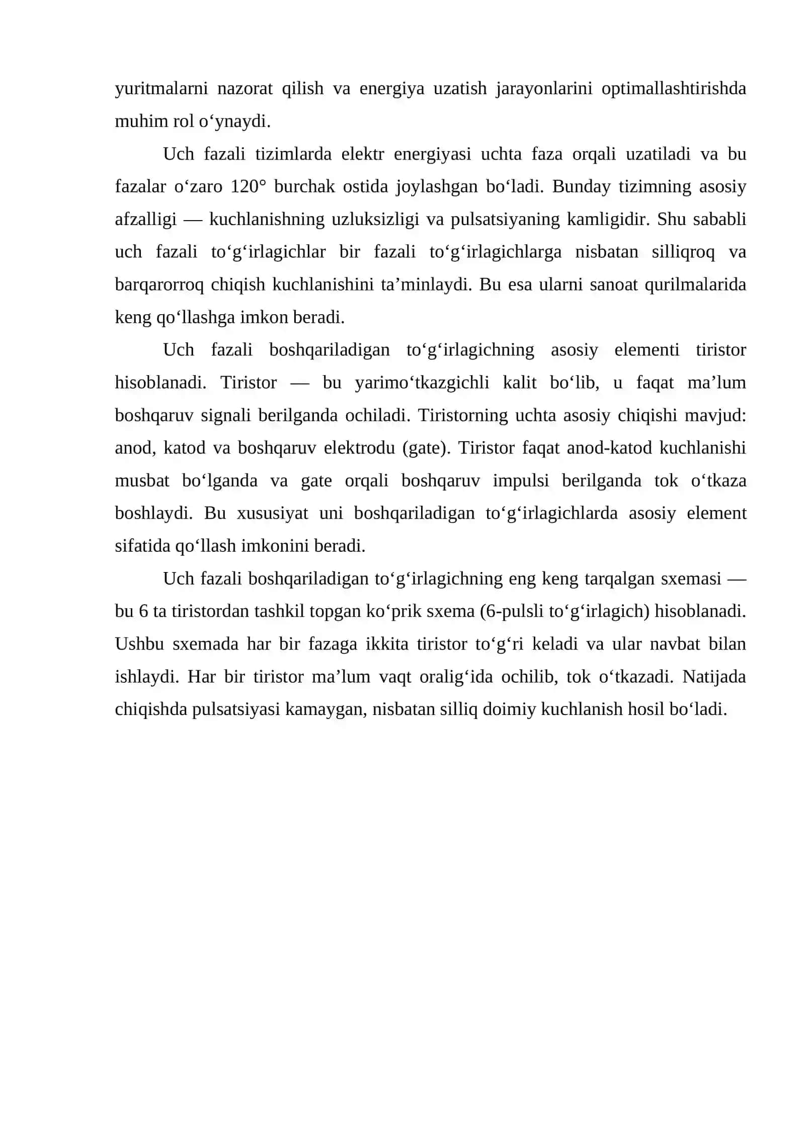 Uch fazali to'g'irlagichlar 4
