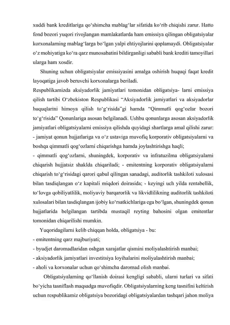 Obligatsiyalar muomalasi nazariy jihatlari 4