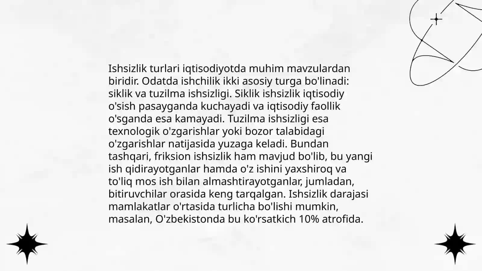 Ishsizlik va inflatsiya muammosi hamda uni yechimlari 4