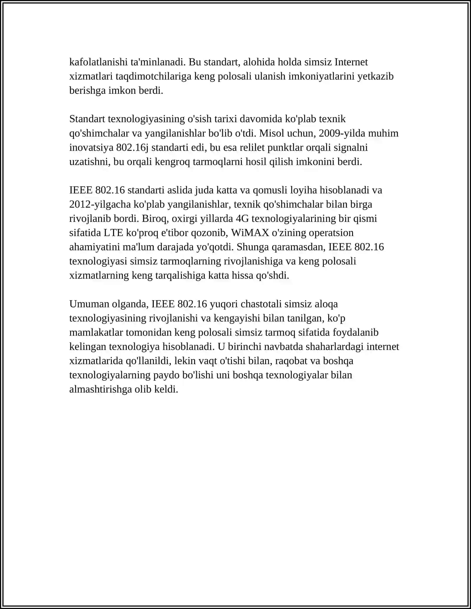 IEEE 802.16 STANDARTLARI 4