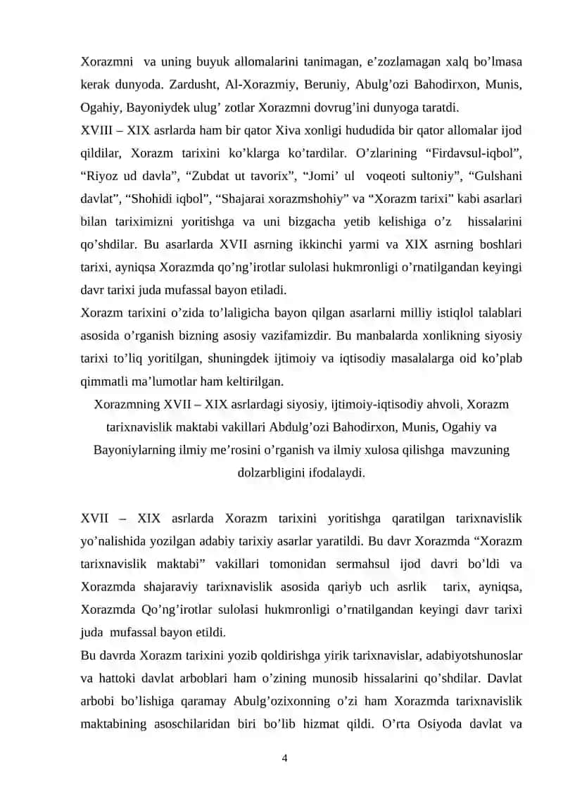 Xorazm adabiy muhitida tarixnavislik.Abulg’oziy Bahodirxon va uning asarlari 4
