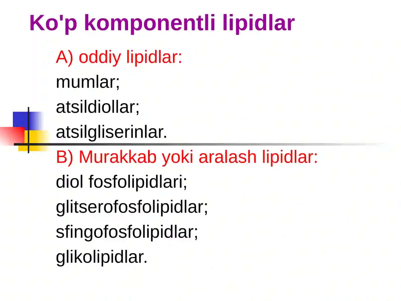 Lipidlar: funktsiyalari va metabolizmi 4