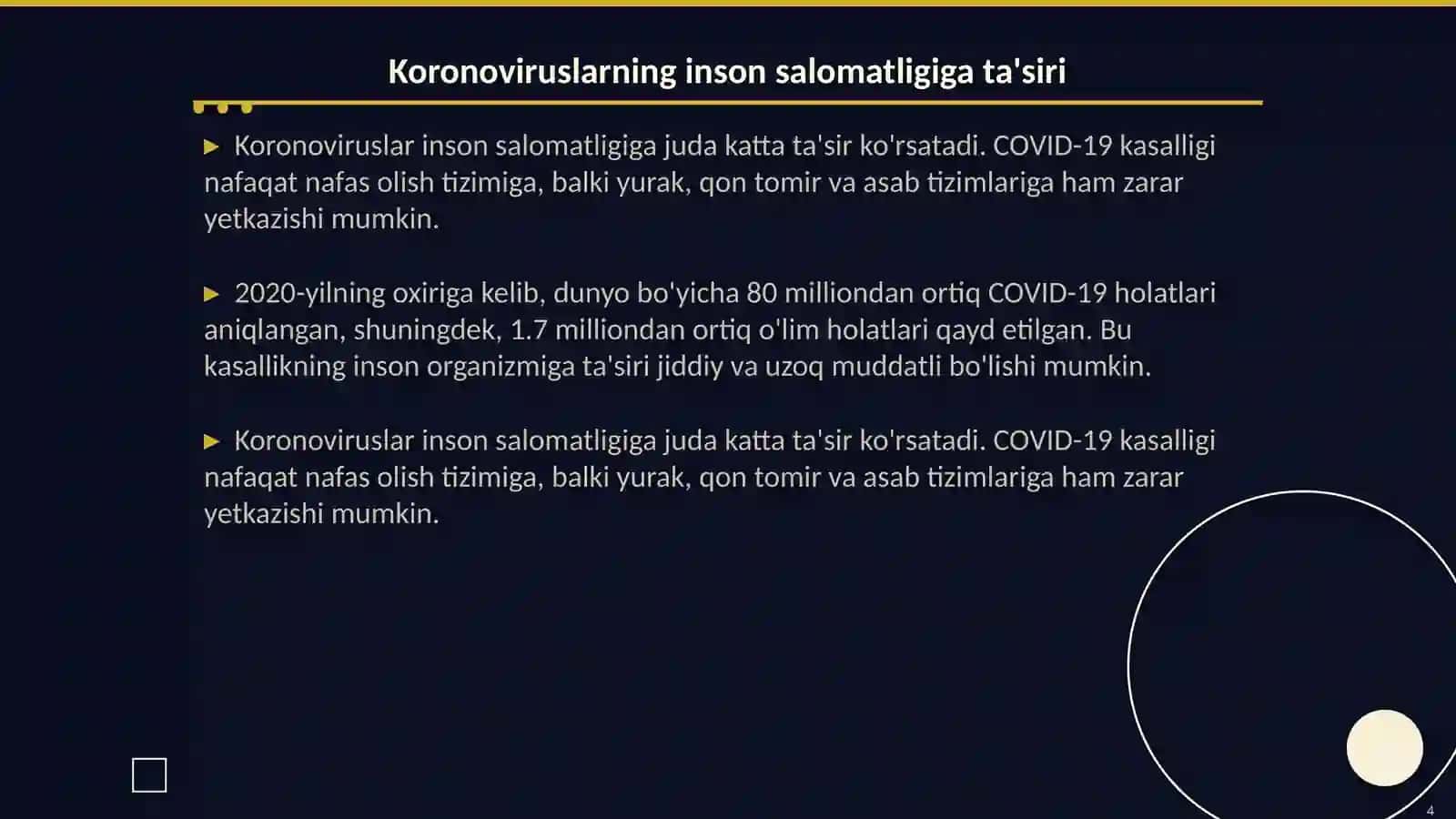 Koronoviruslar va ularning hozirgi kundagi muammolari 4