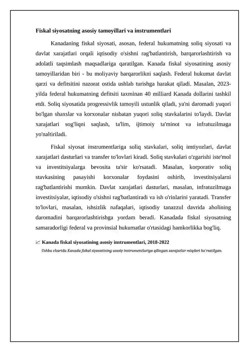 REFERAT: Kanadaning Pul-Kredit va Monetar Siyosati Tahlili 4