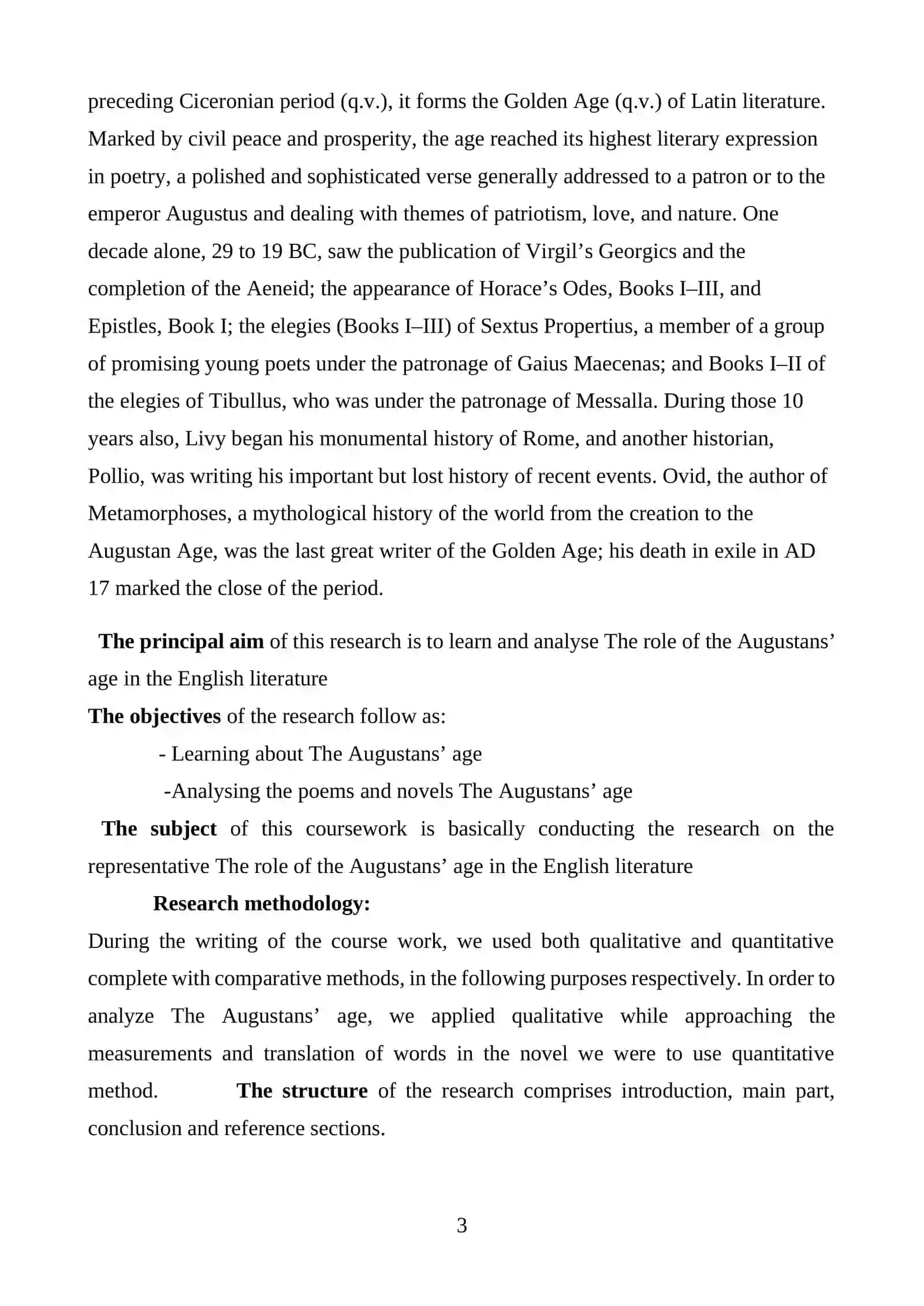 THE ROLE OF THE AUGUSTAN’S AGE IN THE ENGLISH LITERATURE 4