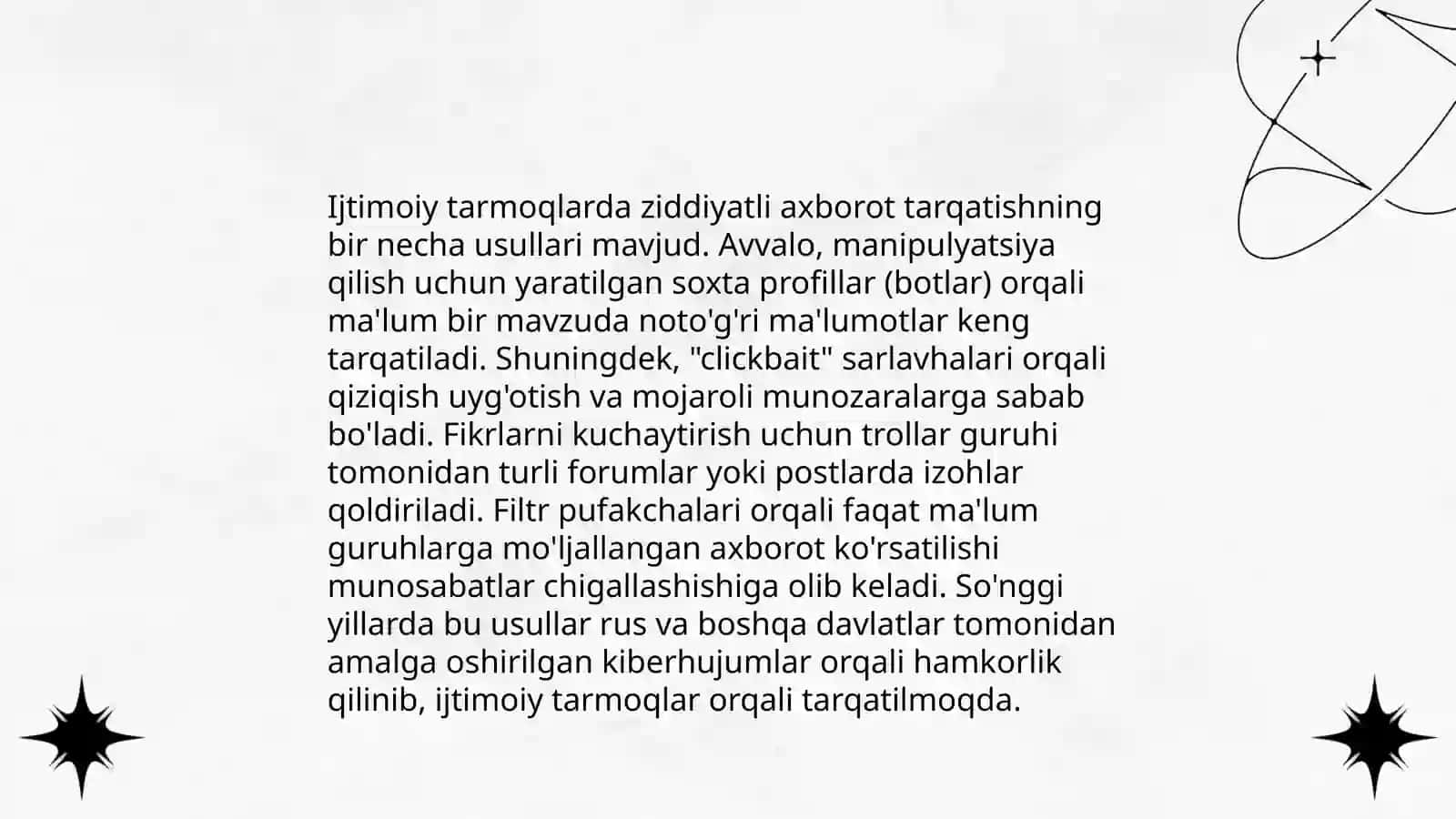 Ziddiyatli axborotni tarqatishda ijtimoiy tarmoqlarning oʼrni 4
