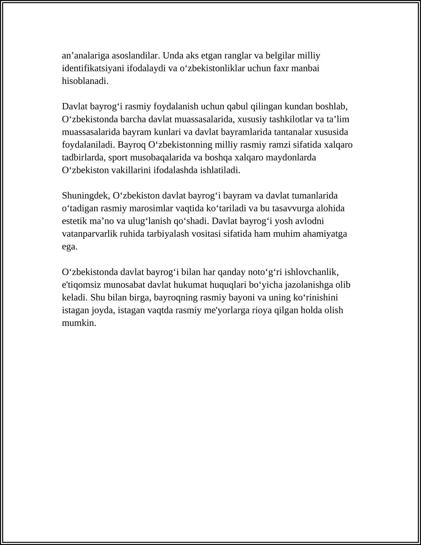 O‘ZBEKISTON RESPUBLIKASI DAVLAT RAMZLARI 4